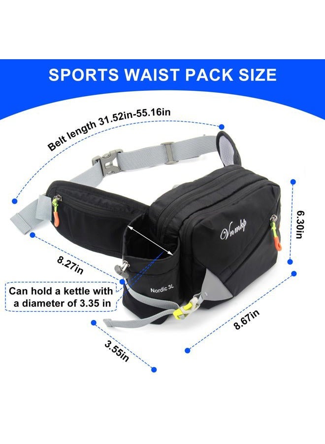 Vnmkp Waist Pack with Water Bottle Holder for Men and Women for Running Climbing Hiking Fitness Cycling and Other Outdoor Sports, Sky blue - Image 2
