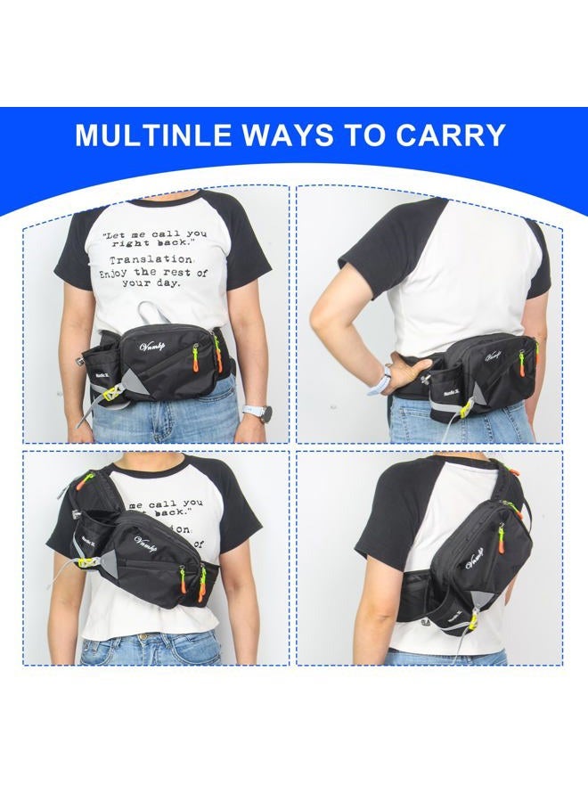 Vnmkp Waist Pack with Water Bottle Holder for Men and Women for Running Climbing Hiking Fitness Cycling and Other Outdoor Sports, Sky blue - Image 5