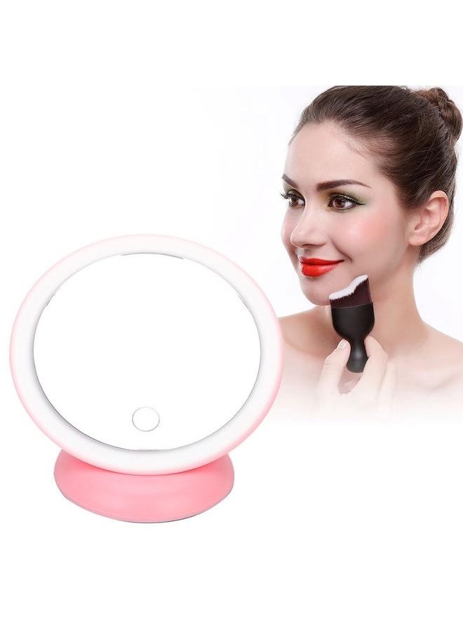 NIBEMINENT Rechargeable Desktop Handheld LED Makeup Mirror Portable Round Angle Adjustable Cosmetic Mirror  - Image 4