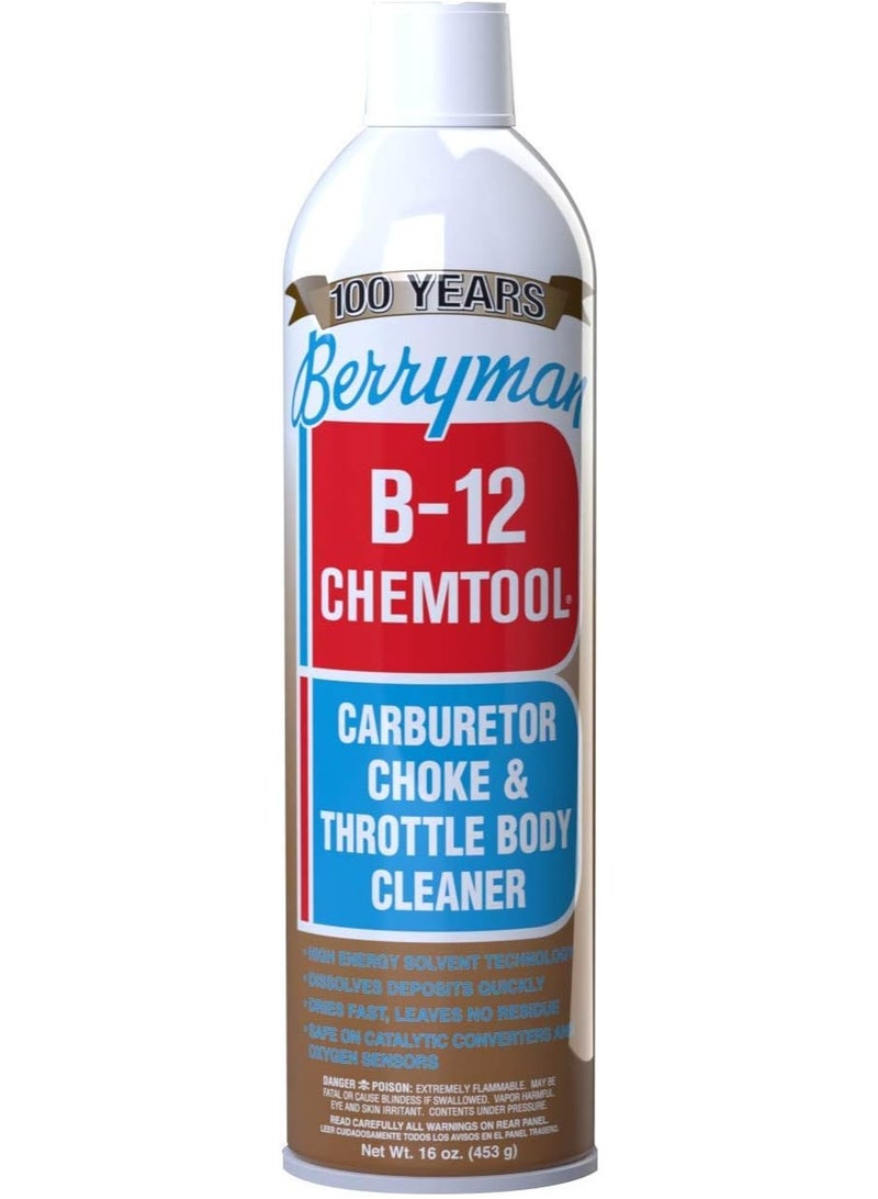 Berryman Products 0117 B-12 Chemtool Carburetor, Choke and Throttle Body Cleaner [Not VOC Compliant in Some States], 16-Ounce (117)