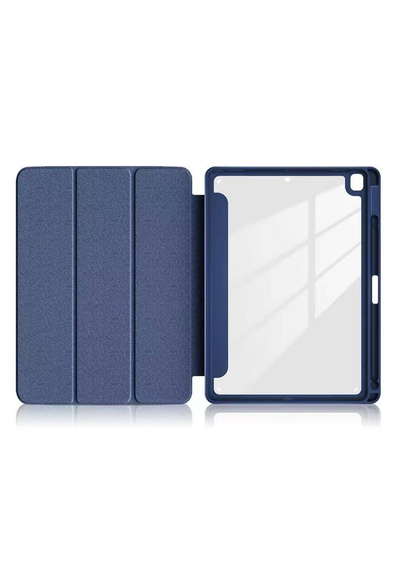 حافظة Ecosystem Hybrid متوافقة مع iPad من الجيل التاسع/الثامن/السابع (طراز 2021/2020/2019، 10.2/10.5 بوصة) - غطاء مقاوم للصدمات مع غلاف خلفي شفاف مع حامل قلم، إيقاظ/سكون تلقائي (أزرق داكن) - Image 2