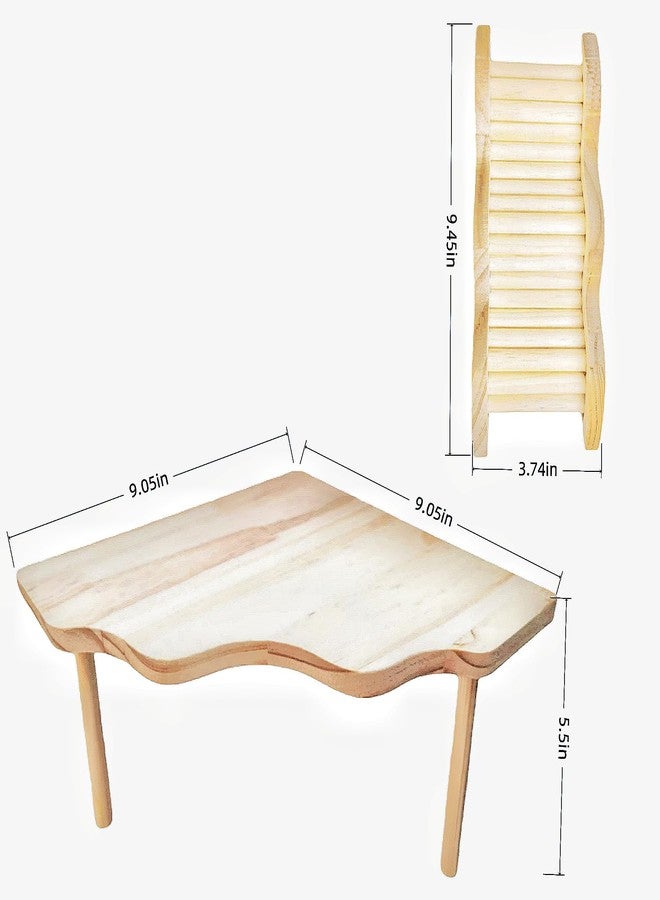 Feiena Wooden Hamster Platform for Hamster Cage Accessories Climbing Toys Dwarf Syrian Hamster Gerbil Rat Mice Degus or Other Small Pets (Triangle) - Image 2