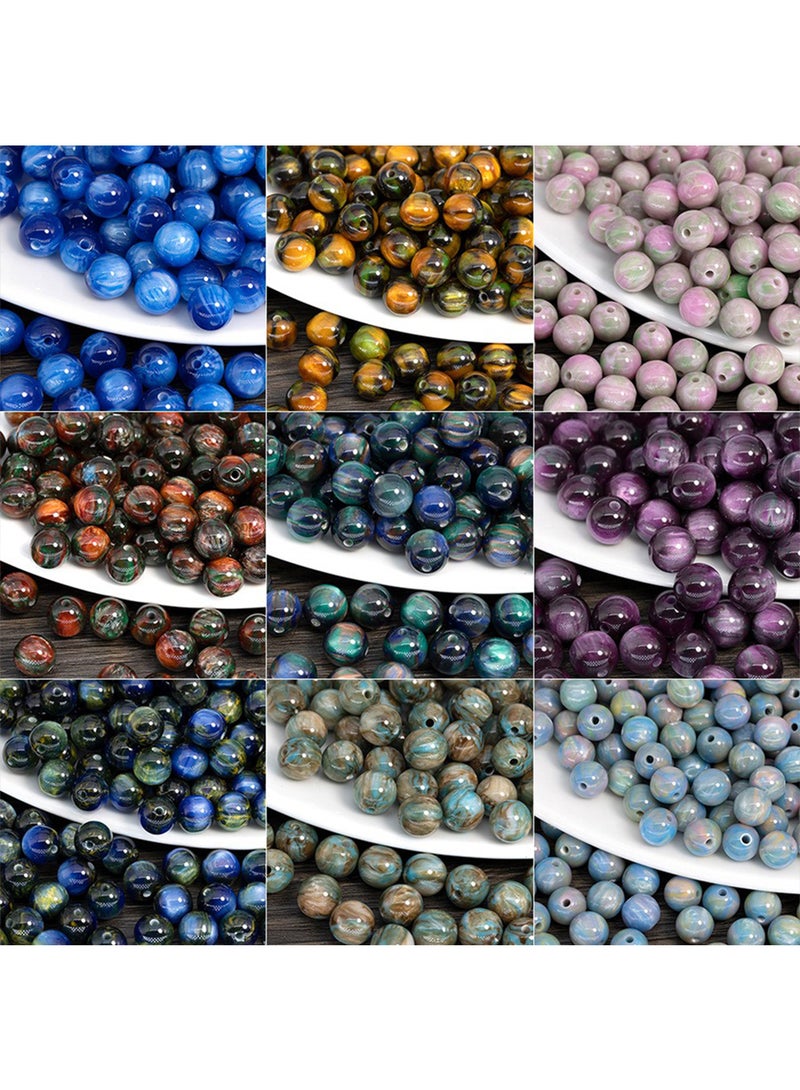 l&wen Oil Painting Bracelet Beads, Round Beads Jewelry Necklace Earrings Making and Crafts for Girls 8mm 30Pcs  - Image 4