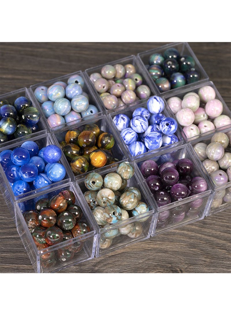 l&wen Oil Painting Bracelet Beads, Round Beads Jewelry Necklace Earrings Making and Crafts for Girls 8mm 30Pcs  - Image 3