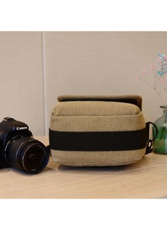 Generic Home Use Canvas Photography Camera Bag Outdoor Digital Single Shoulder Camera Bag For Dv Film Making-Color:Khaki  - Image 4