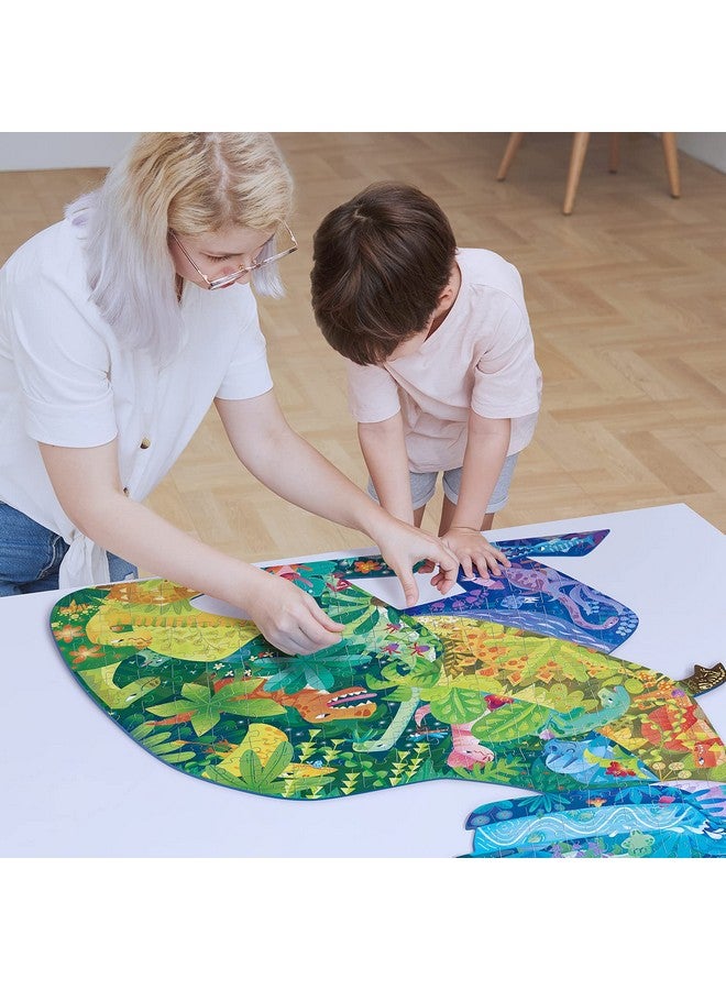 TOI Dinosaur Floor Puzzles For Kids Aged 6-8, 158 Pieces Animal Shaped Jigsaw Puzzles, Preschool Dinosaur Puzzle For Boys And Girls Educational Toy - Image 4