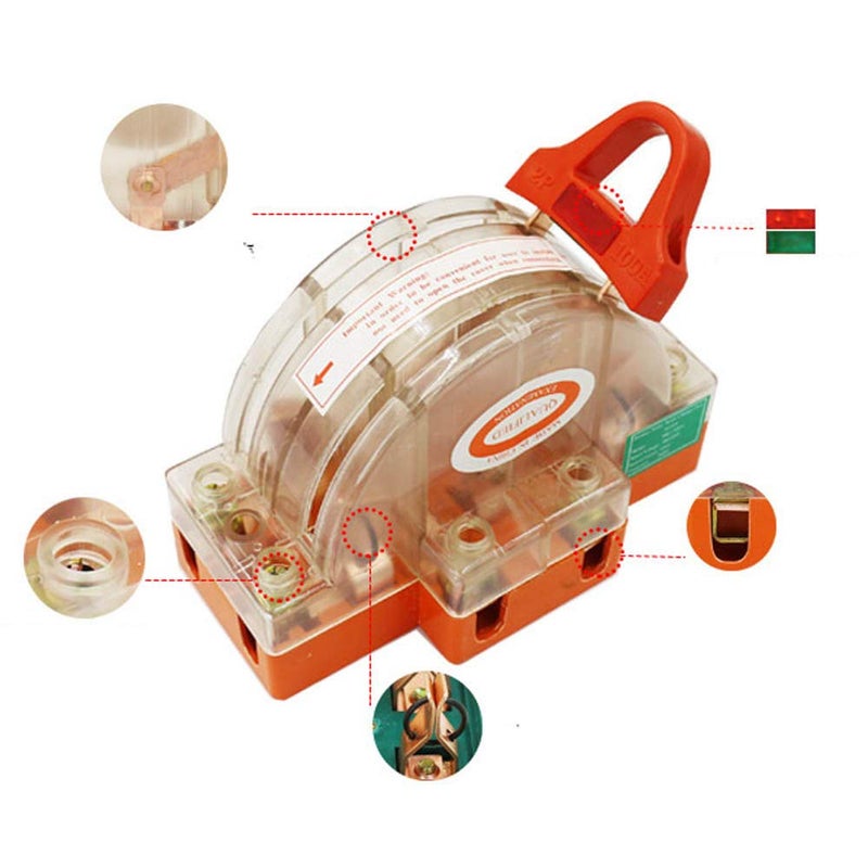 tatoko Copper Plated 63A Double Pole Electric Brake Safety Knife Switch DPST - Image 2