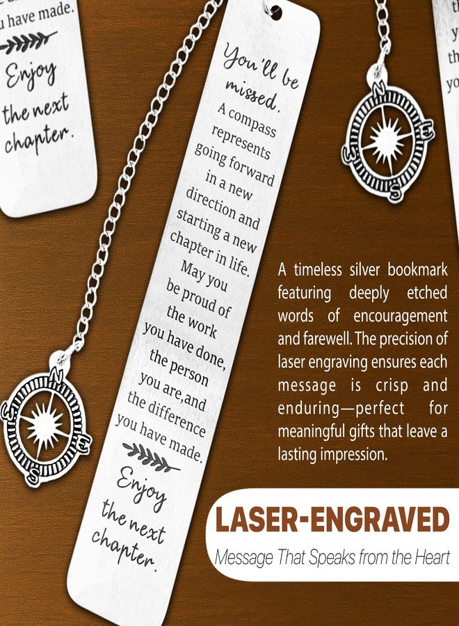 WACANTIC Metal Bookmark - Coworker Leaving Gifts for Women Men, Going Away Farewell Goodbye Gifts for Coworkers, You Will Be Missed Compass Bookmark, Retirement Gift for Boss Teacher Nurse Friend Coworker - Image 3