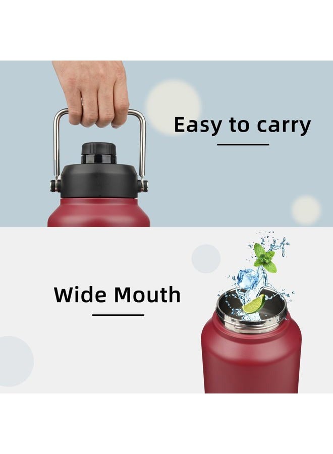 Konokyo Insulated water bottle with Metal Handle64oz-Dark red - Image 4