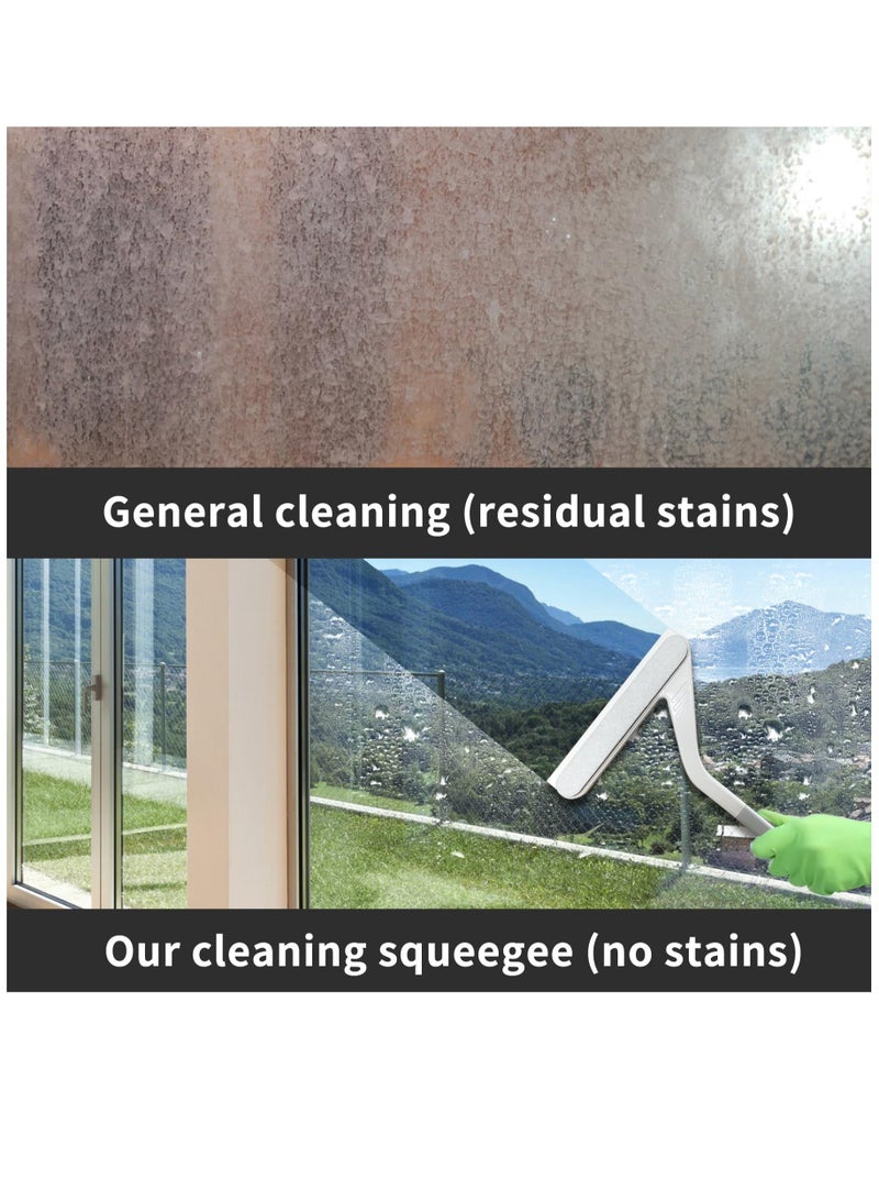 Zikra Shower Squeegee, Shower Squeegee for Glass Doors with Crevice Brush, 2 in 1 Window Squeegee Cleaner, Professional Window Scrubber for Bathroom Shower Car Mirror Glass - Image 4
