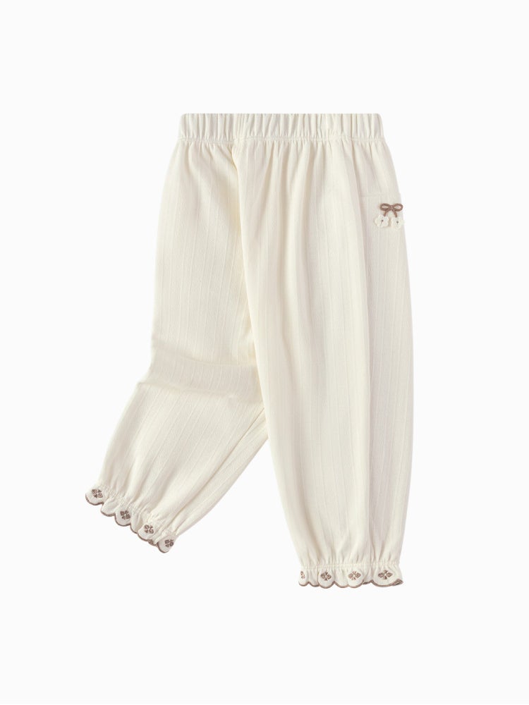 Balabala Girls' Textured Pants With Lace Hem - Image 5