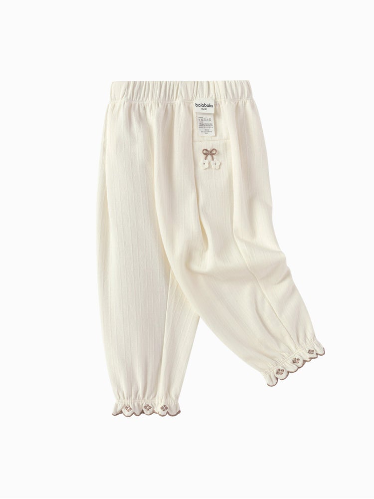 Balabala Girls' Textured Pants With Lace Hem - Image 4