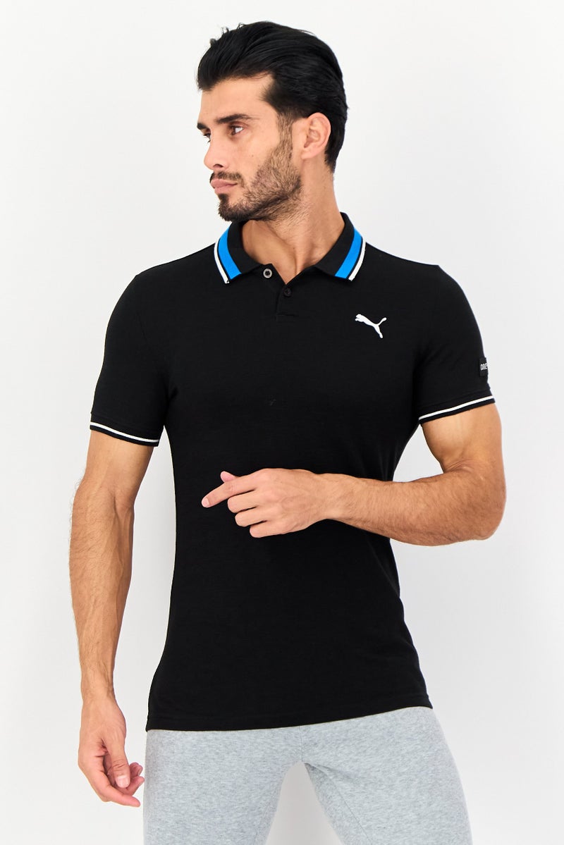 PUMA تي شيرت رياضي للرجال بأكمام قصيرة مناسب للخارج، أسود - Image 1