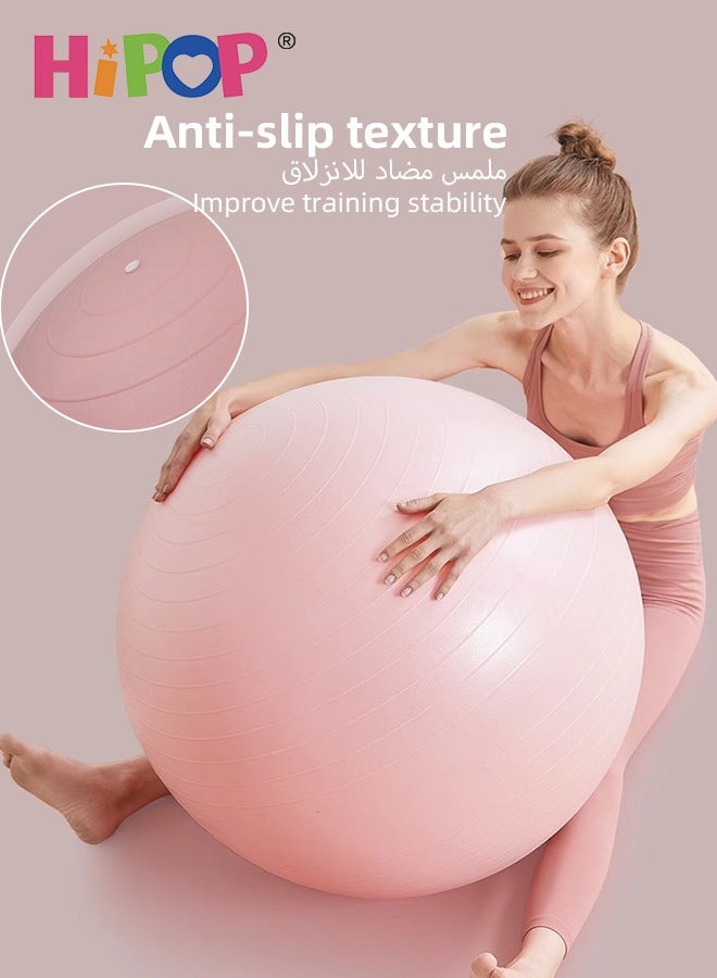 2 Pcs Yoga Ball Set, 65CM Anti-Burst and Slip Exercise Balls and 25cm Mini Ball with Quick Pump, Professional Exercise Ball Gym Ball for Pilates, Yoga, Core Training, Physical Therapy, Balance, Stability, Stretching - view 3