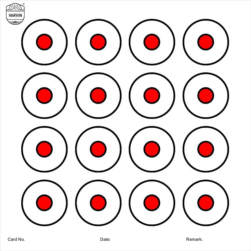 VARVIN 10M Air Pistol & Air Rifle Target Cards – ISSF Standard 17cm x 17cm – 50 Practice Sheets for Indoor & Outdoor Shooting (Multi Bullseye) - Image 2
