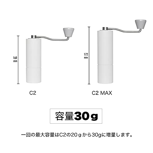 TIMEMORE مطحنة قهوة يدوية TIMEMORE Chestnut C2 MAX بسعة 30 جرام مع إعداد داخلي قابل للتعديل من الفولاذ المقاوم للصدأ CNC، طحن متسق، توفير للجهد (أسود) - Image 3