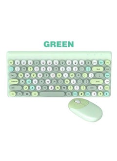 Forev Wireless Keyboard and Mouse Set 2.4ghz , Cute Round Power Saving Wireless USB Keyboard Set, Ultra Thin for Home Laptop and Desktop Computer / Mac / Smart TV, 2*AA Battery Used - green  - Image 2