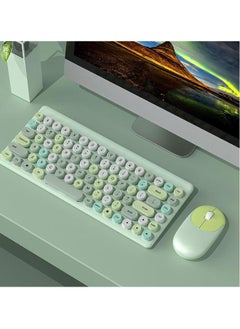 Forev Wireless Keyboard and Mouse Set 2.4ghz , Cute Round Power Saving Wireless USB Keyboard Set, Ultra Thin for Home Laptop and Desktop Computer / Mac / Smart TV, 2*AA Battery Used - green  - Image 3