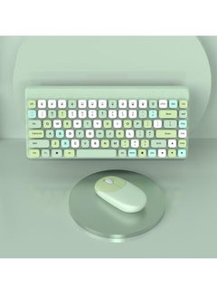 Forev Wireless Keyboard and Mouse Set 2.4ghz , Cute Round Power Saving Wireless USB Keyboard Set, Ultra Thin for Home Laptop and Desktop Computer / Mac / Smart TV, 2*AA Battery Used - green  - Image 4