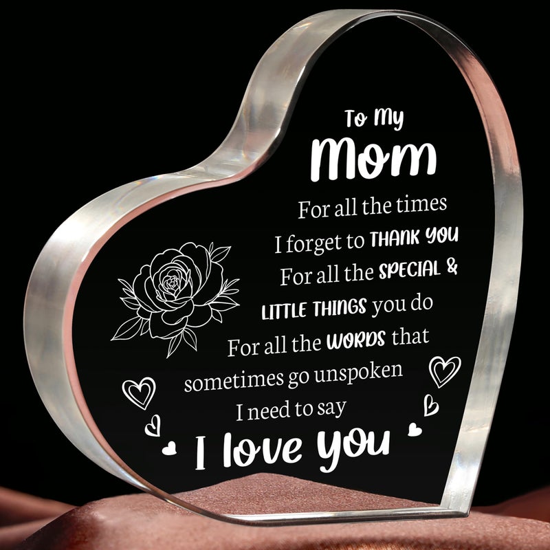 Milcier Gifts for Mom Birthday, I Love You Mom Acrylic Keepsake - Birthday Gifts for Moms from Daughter Son, Best Christmas Mother's Day Present - Image 2