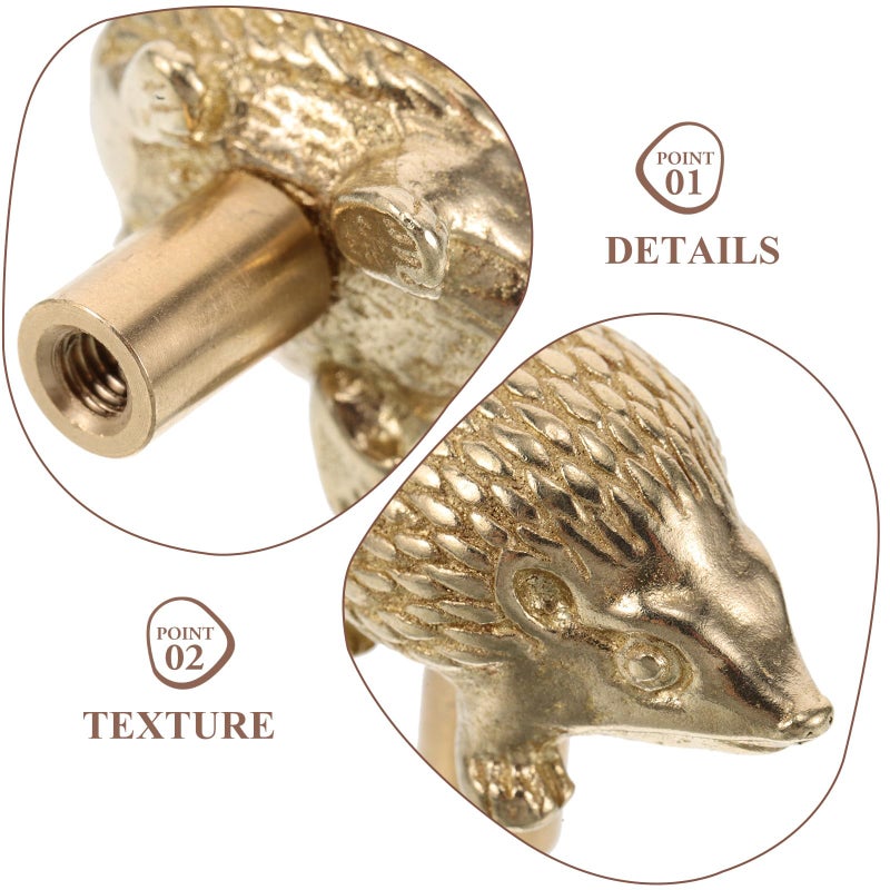 Vintage Hedgehog Brass Cabinet Handle Drawer Knob European Style Wardrobe Door Pull - Image 4