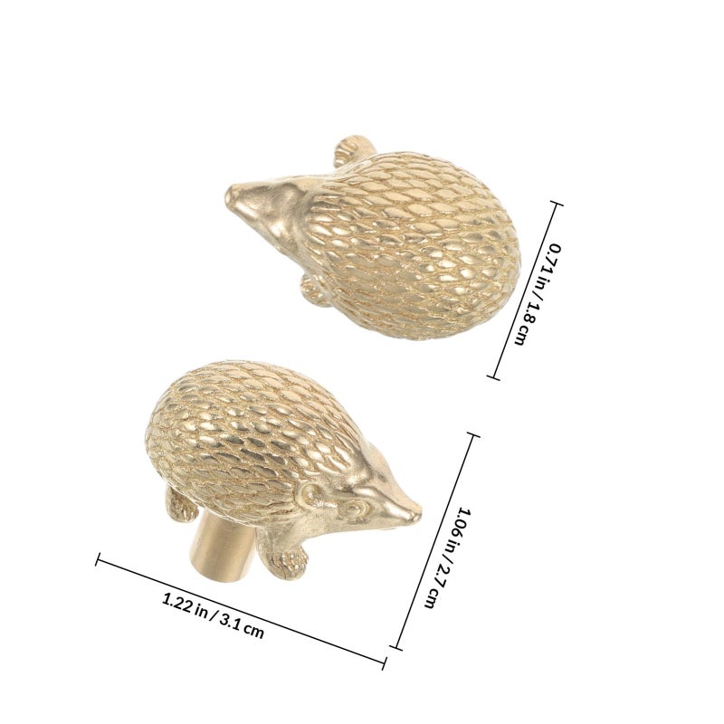 Vintage Hedgehog Brass Cabinet Handle Drawer Knob European Style Wardrobe Door Pull - Image 3