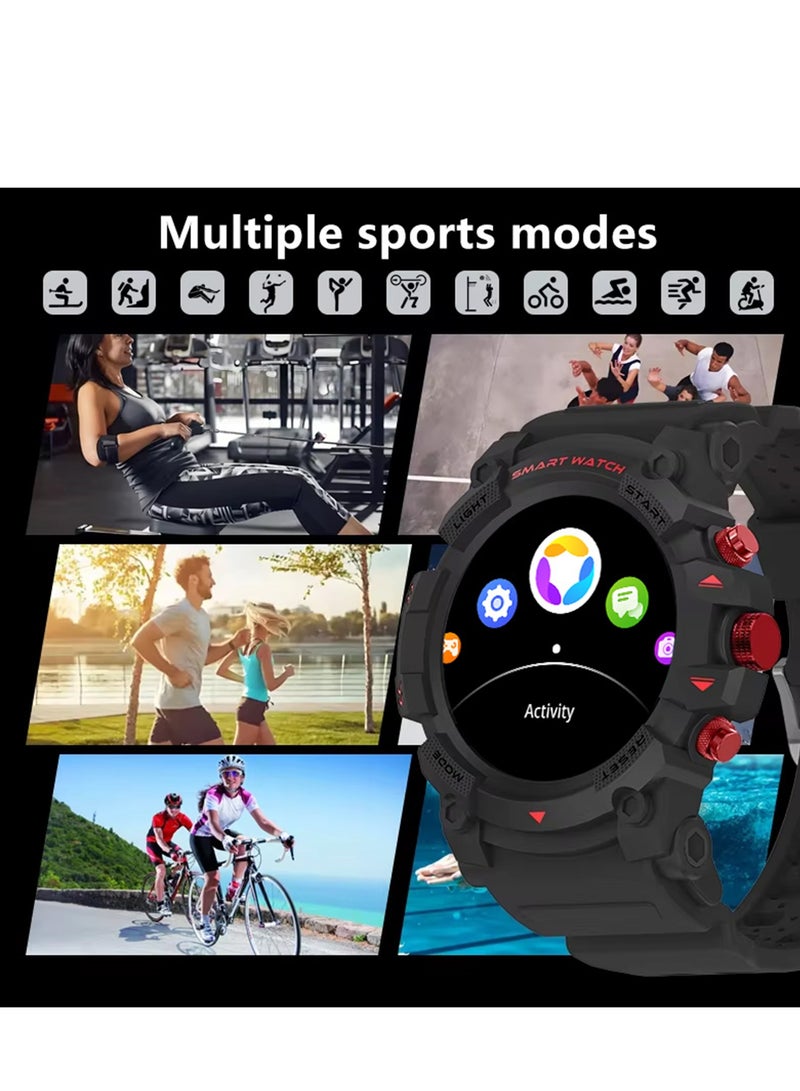 PEJE PEJE 1.39" Smart Watch for Men with GPS Tracking, 1ATM Waterproof, Bluetooth Calls, 120+ Sports Modes, HR/Sleep Monitor, Prayer Alerts & Arabic Support, iOS/Android (Black) - Image 2