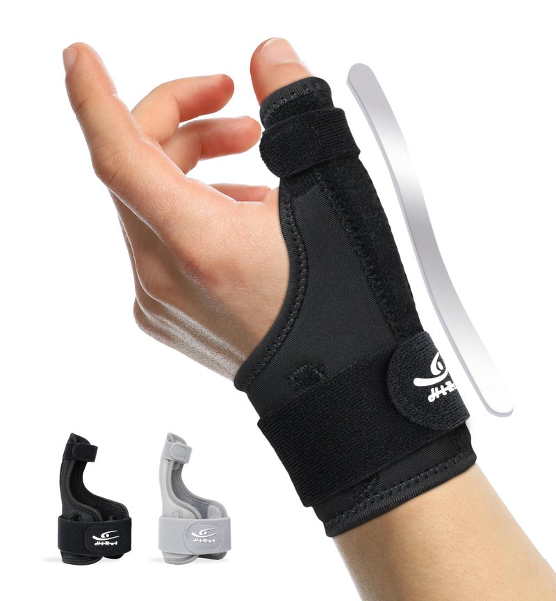 HiRui Thumb Spica Brace for Left or Right Hand, Adjustable Thumb Stabilizer Splint for Trigger Thumb, Gamerâ€™s Thumb, Arthritis, Tendonitis, Sprains, CMC Pain Relief â€“ Lightweight, Breathable (Black) - Image 1