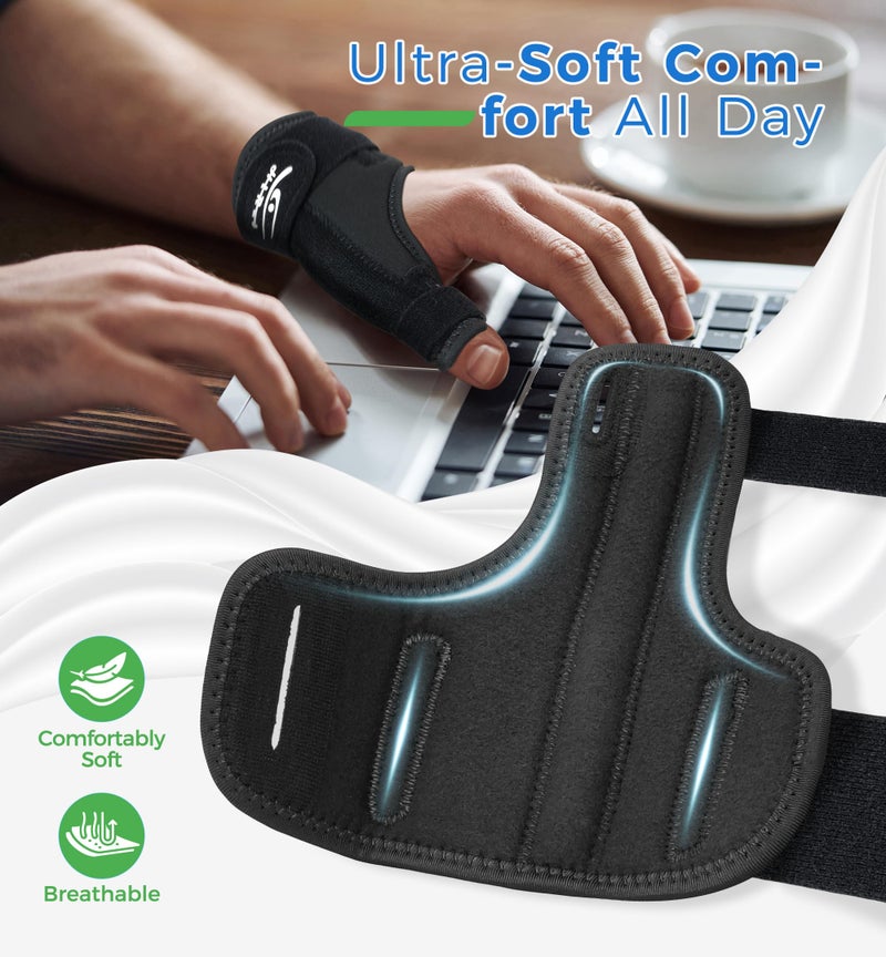 HiRui Thumb Spica Brace for Left or Right Hand, Adjustable Thumb Stabilizer Splint for Trigger Thumb, Gamerâ€™s Thumb, Arthritis, Tendonitis, Sprains, CMC Pain Relief â€“ Lightweight, Breathable (Black) - Image 4