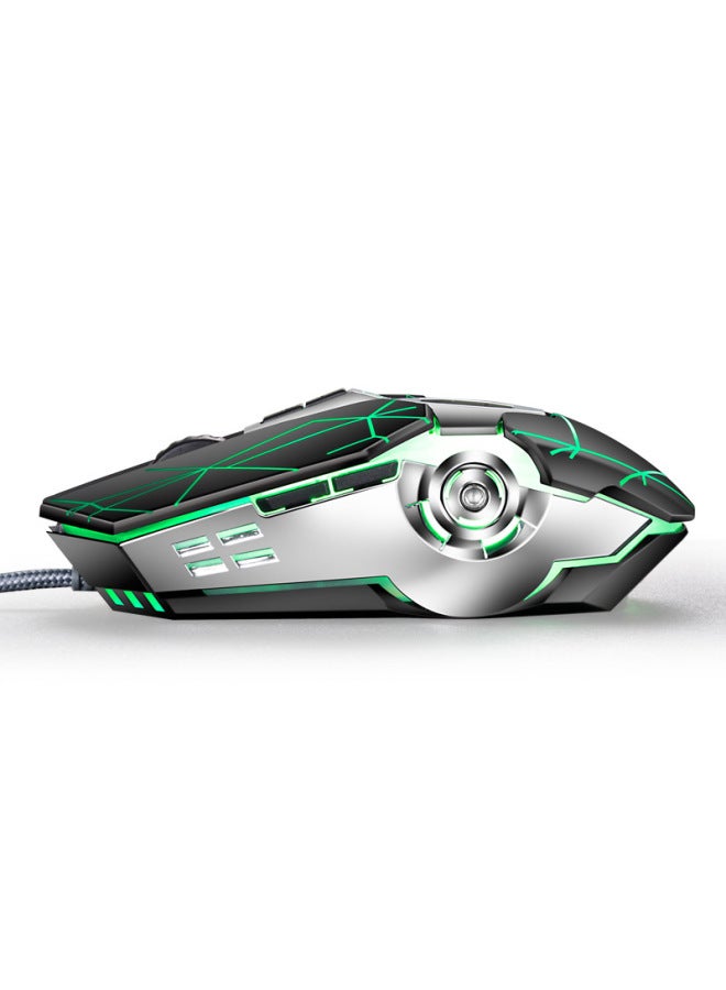 Viper Q7 Gaming Mouse Desktop Computer Notebook Office Luminous Electronic Competition Mechanical Wired Mouse Computer Accessories-Color:Q7 Silver Gray