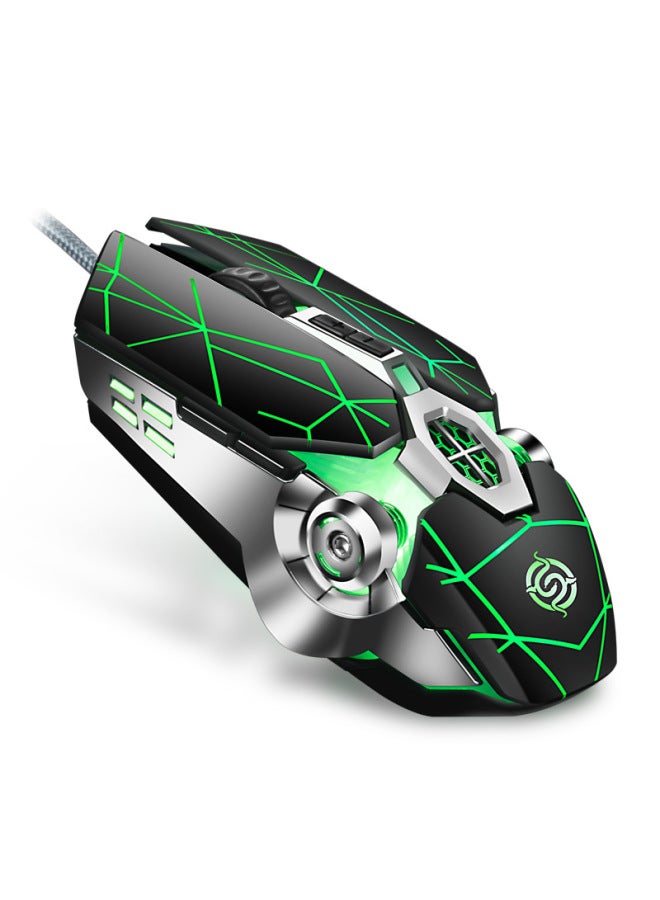 Viper Q7 Gaming Mouse Desktop Computer Notebook Office Luminous Electronic Competition Mechanical Wired Mouse Computer Accessories-Color:Q7 Silver Gray