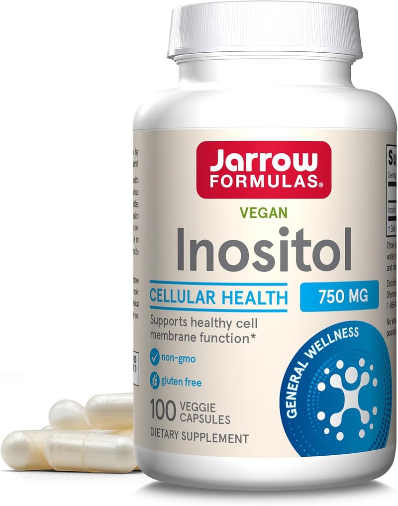 Jarrow Formulas Inositol 750 mg Dietary Supplement Liver Support for Cellular Health and General Wellness 100 Veggie Capsules Up to a 100 Day Supply - Image 1