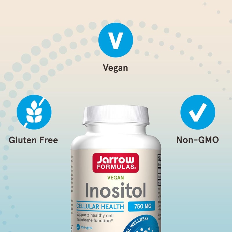 Jarrow Formulas Inositol 750 mg Dietary Supplement Liver Support for Cellular Health and General Wellness 100 Veggie Capsules Up to a 100 Day Supply - Image 5