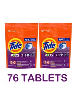 Tide Liquid Detergent Pacs, Tide Spring Meadow 3 in 1 cold water clean 76 pods With Child Safety Lock  - Image 1