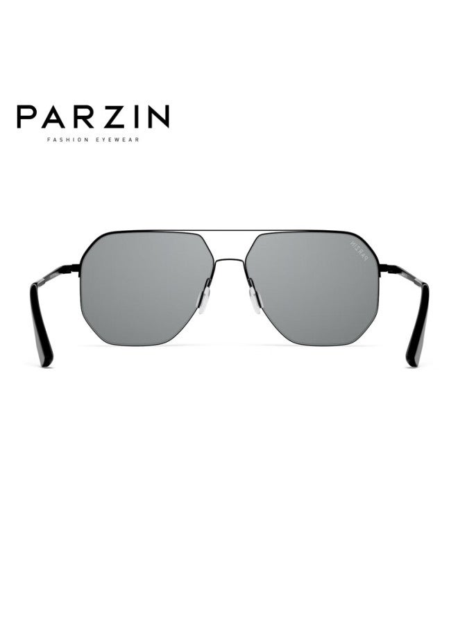 Parzin Polarized Men's Sungl Retro Double Bridge Fashion Pilot Frame Driving Uv Protection Pz8381 - Image 4