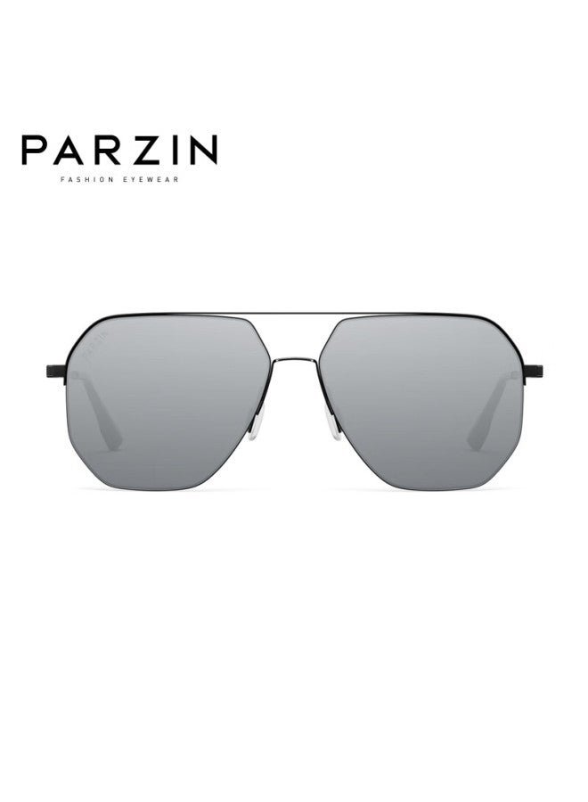 Parzin Polarized Men's Sungl Retro Double Bridge Fashion Pilot Frame Driving Uv Protection Pz8381 - Image 2