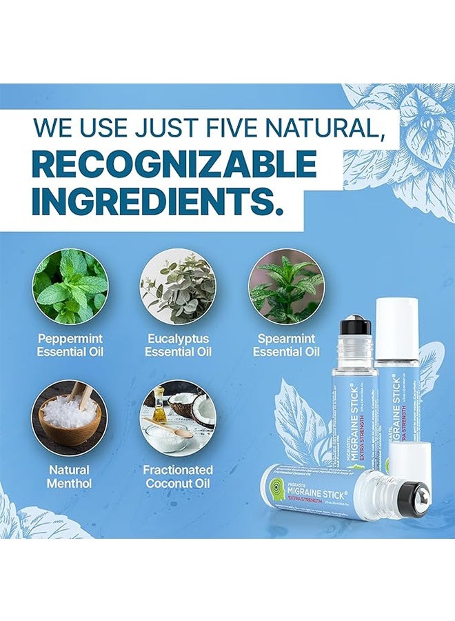 Basic Vigor Migrastil Extra Strength Migraine Stick ® Advanced Formula For Migraine And Tension Headache Relief. Strong Aromatherapy Roll On With Menthol And Essential Oils. No lavender. Made In The USA - Image 5