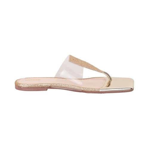 Mochi Women Gold Flat Fashion Chappal UK/4 EU/37 (32-584) - Image 4
