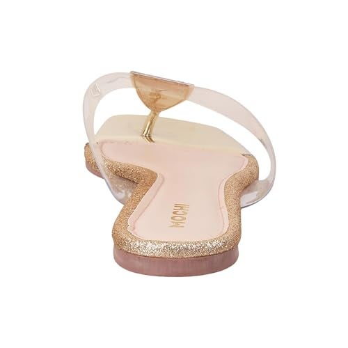 Mochi Women Gold Flat Fashion Chappal UK/4 EU/37 (32-584) - Image 5