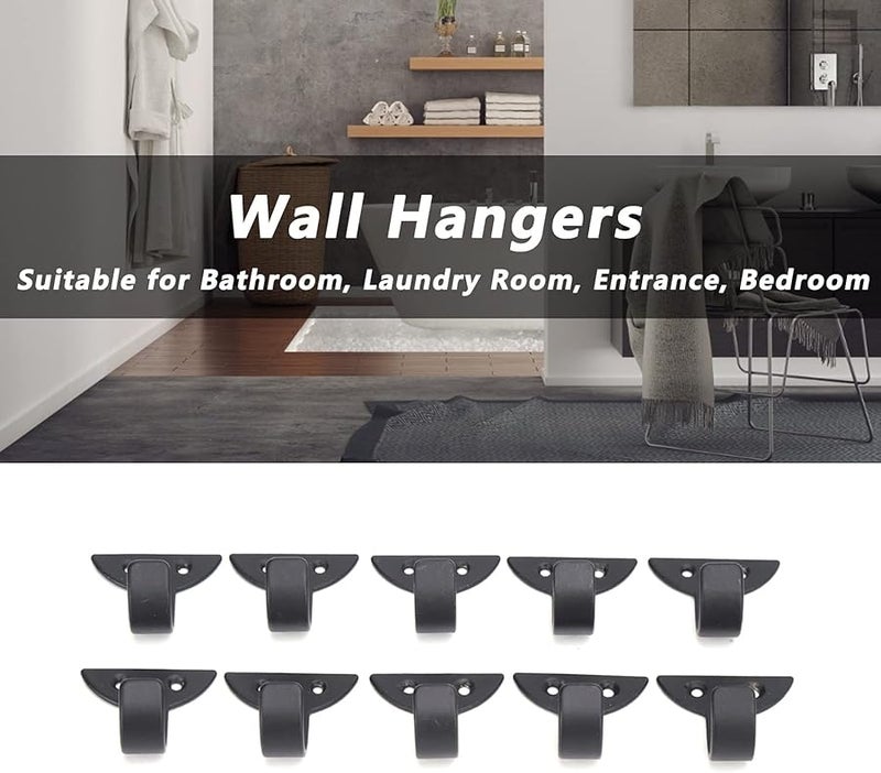 Black Iron Wall Hooks Set Of 10 For Hanging Coat Scarf Bag Towel Key Cup Hat - Image 5