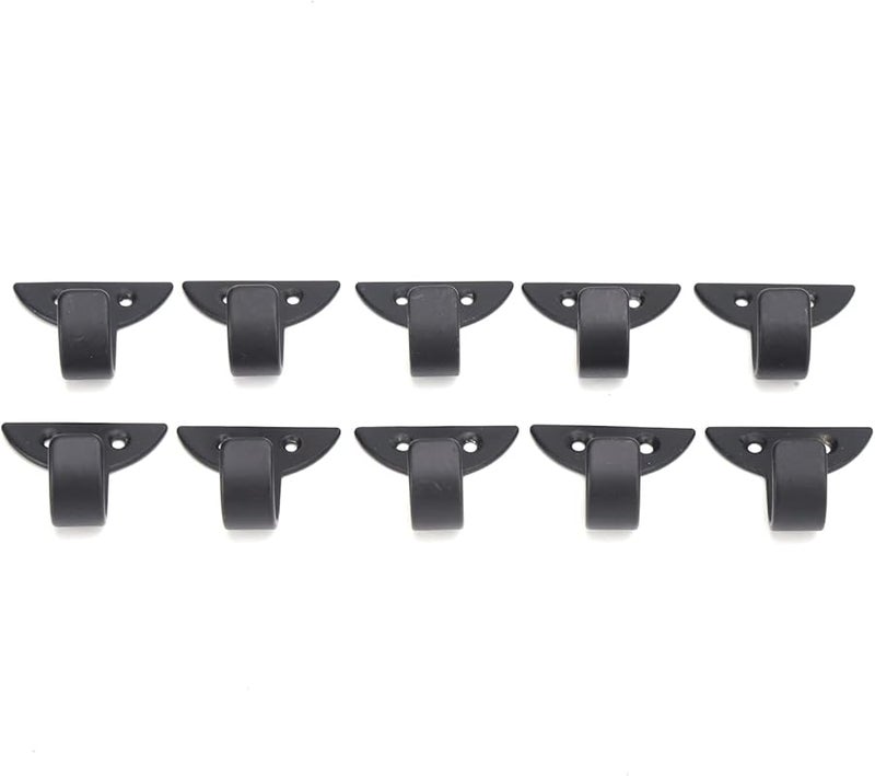 Black Iron Wall Hooks Set Of 10 For Hanging Coat Scarf Bag Towel Key Cup Hat - Image 4