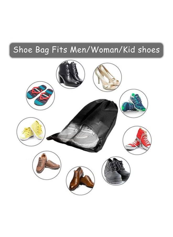 15 pieces of non-woven fabric dustproof, wear-resistant, portable travel shoe bag black 32x44cm  - Image 5