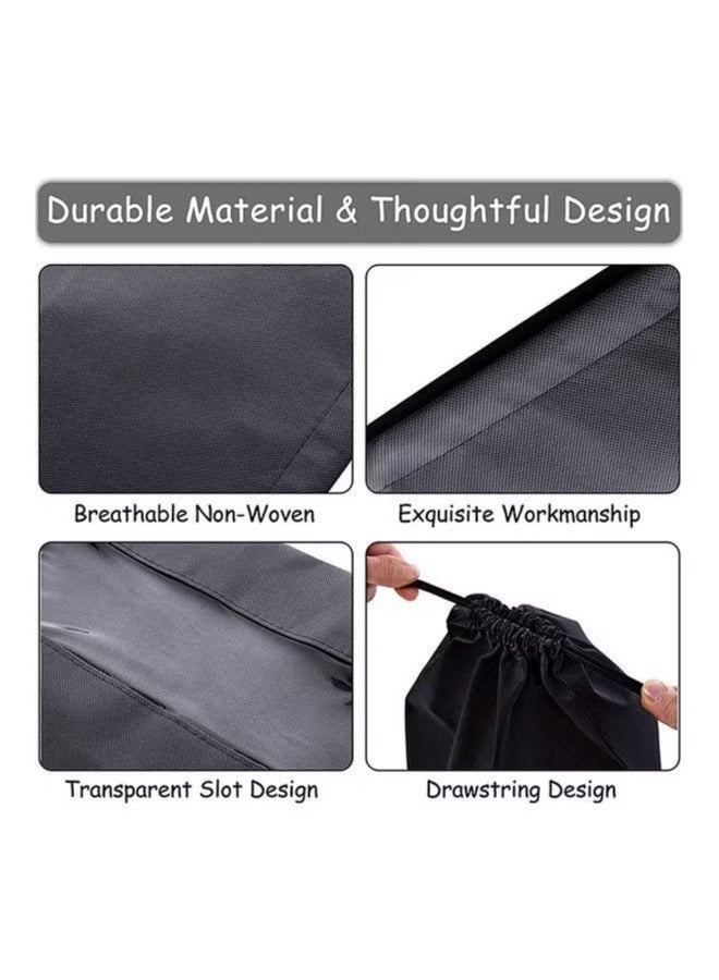 15 pieces of non-woven fabric dustproof, wear-resistant, portable travel shoe bag black 32x44cm  - Image 3
