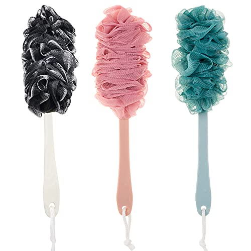 Arswin Back Scrubber for Shower,Loofah Long Handle Bath Body Brush,Soft Nylon Mesh Sponge for Shower,Loofah On a Stick for Men Women,Exfoliating Scrub Cleaning Luffa for Elderly (3Pack-NewMix) - Image 2