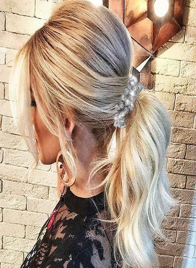 CAKURE Rhinestone Hair Ties Pink Sparkly Ponytail Holder Rhinestone Hair Accessories for Women (Pack of 3) - Image 5