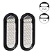 NPAUTO 2Pcs 6" Oval Trailer Lights White 21 LED Stop Turn Tail Light Backup Lights Trailer Reverse Lights Flush Mount - Image 2