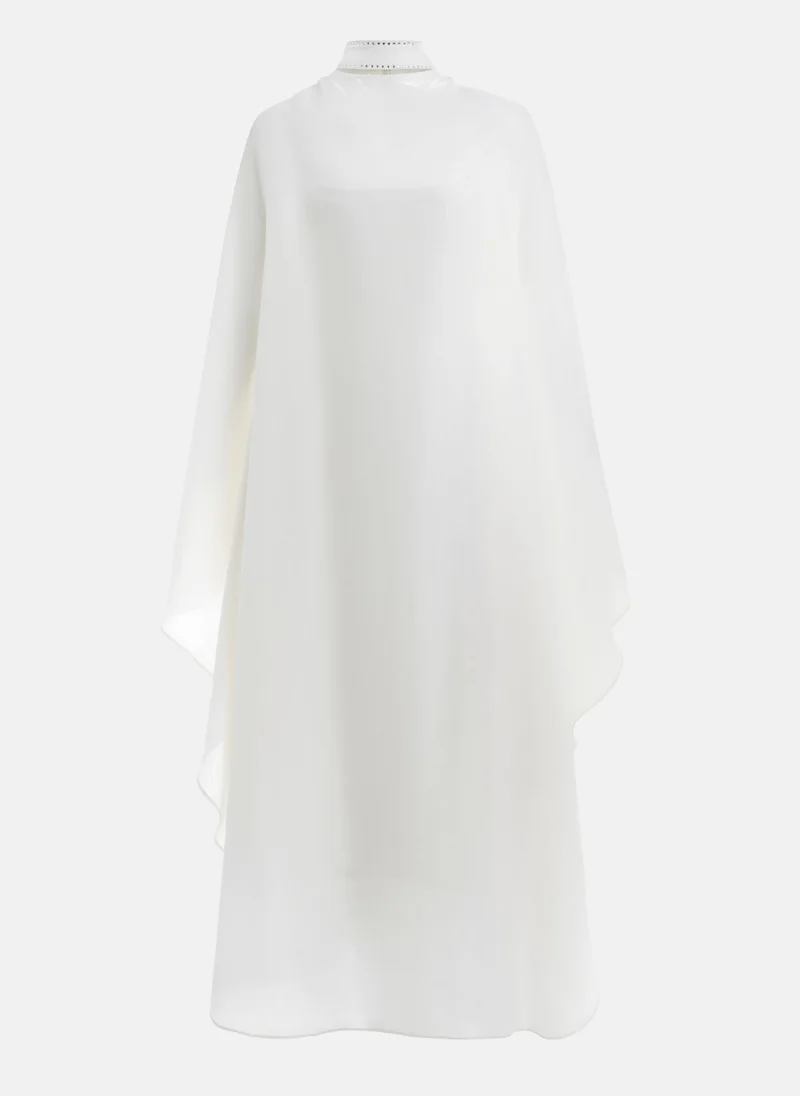 ليتشي فستان ماكسي فضفاض مع أحجار الراين على الياقة