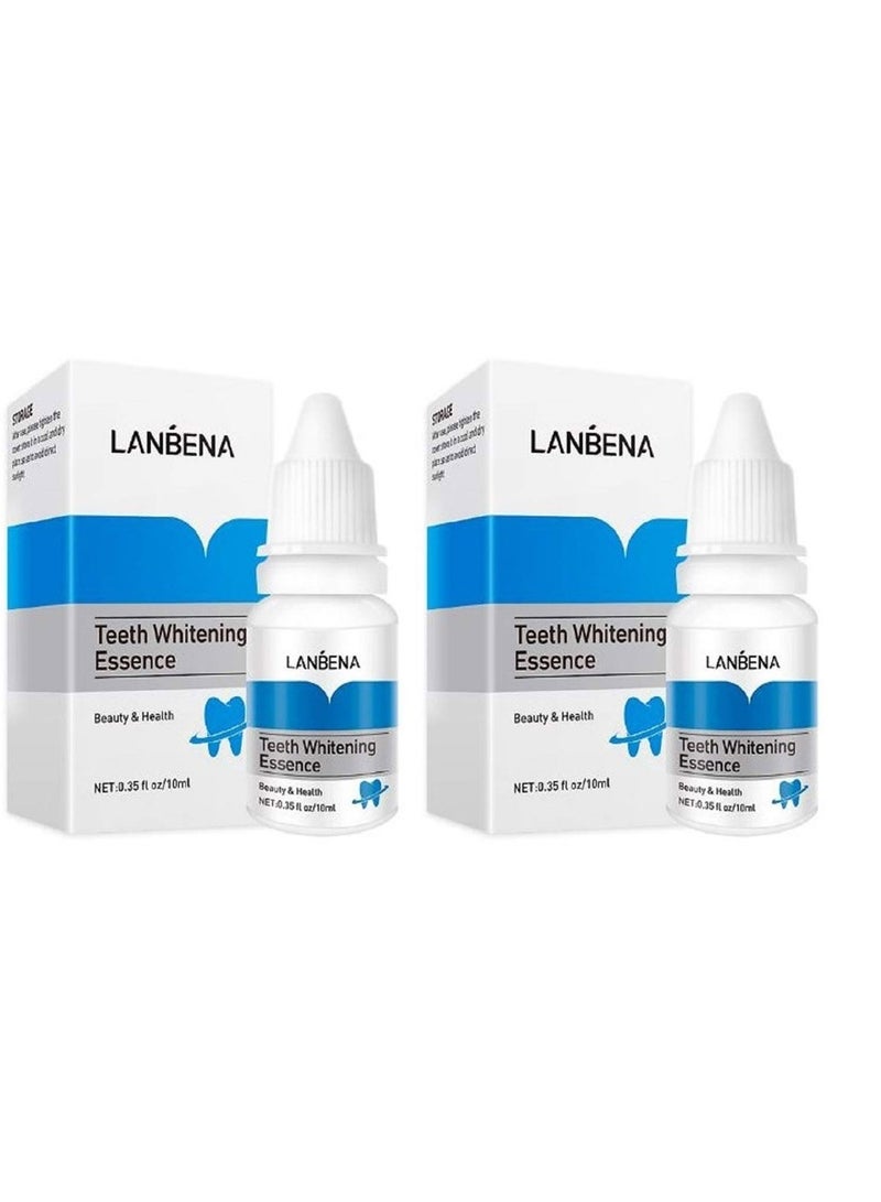 LANBENA مصل تبييض الأسنان من LANBENA لتنظيف صحة الفم، عبوتان - Image 1
