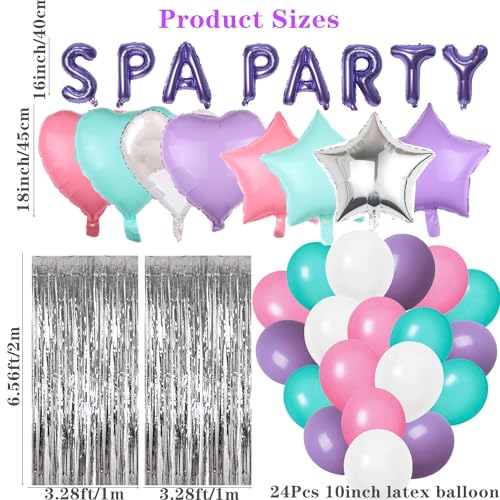 DUFACAI 42 Pcs Spa Party Decorations Balloons Spa Theme Birthday Party Supplies Lipstick Cosmetics Balloons for Girls Spa Day Makeup Party purple - Image 5