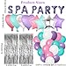 DUFACAI 42 Pcs Spa Party Decorations Balloons Spa Theme Birthday Party Supplies Lipstick Cosmetics Balloons for Girls Spa Day Makeup Party purple - Image 4